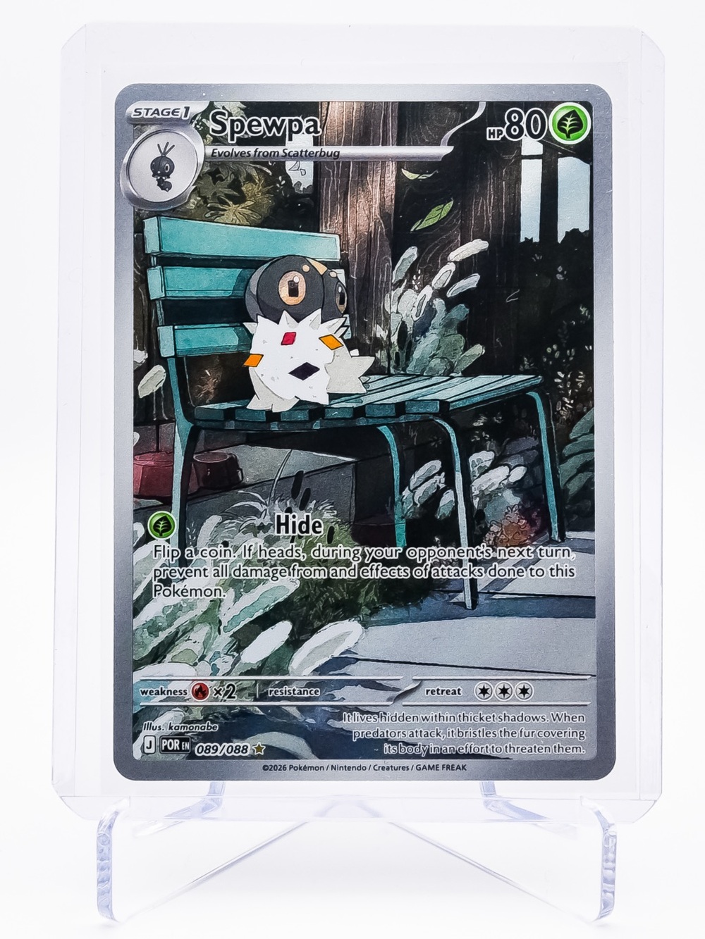 Pokemon Card Spewpa 089/088 Illustration Rare Holo Perfect Order NM